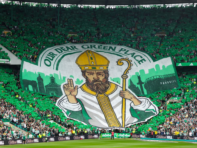 The Green Brigade's tifo before the match.