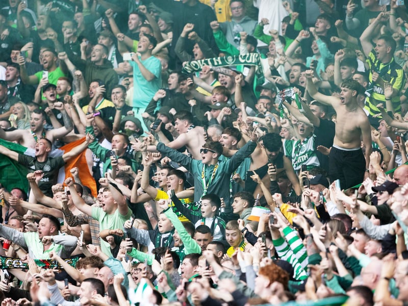 Jubilation in the stands at Parkhead.