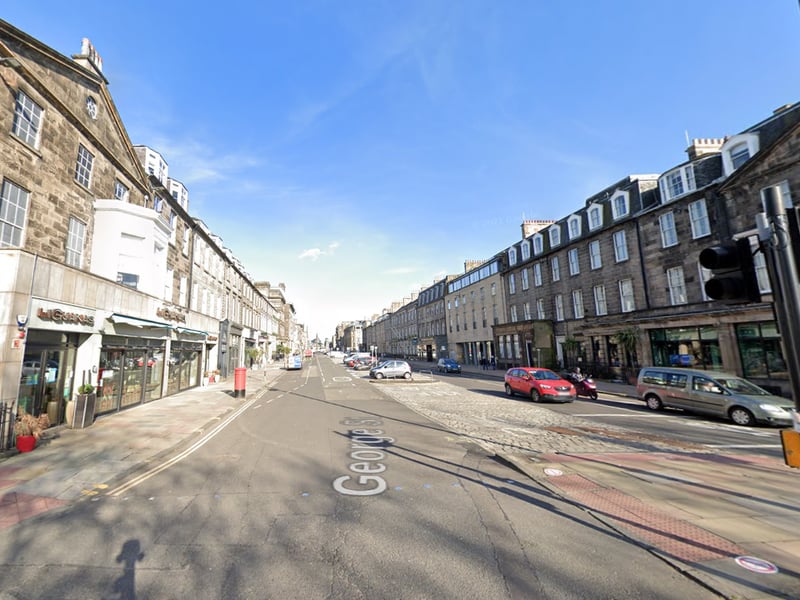 The stretch of George Street from Charlotte Square to Castle Street is closed eastbound due to construction on George Street.