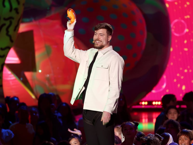 The most popular YouTube creator, MrBeast (real name Jimmy Donaldson) is also in the top three accounts for followers on TikTok. His clips on the platform are similar in style to his YouTube videos, but just in bitesize form. His handle is simply @mrbeast. Photo: Monica Schipper/Getty Images for Nickelodeon