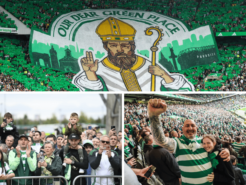 Here are 25 of the best photos of Celtic fans celebrating the 3-0 Old Firm win over Rangers. Cr: SNS Group.