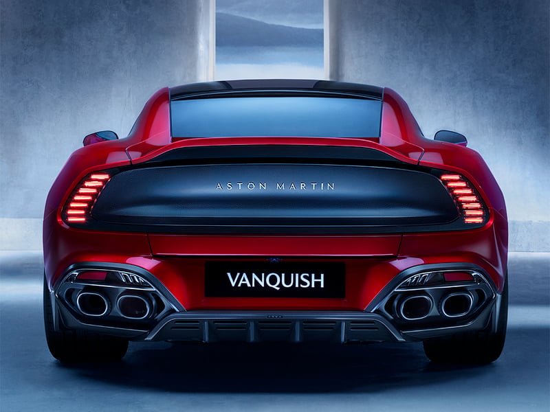 The distinctive rear end of the 2024 Aston Martin Vanquish