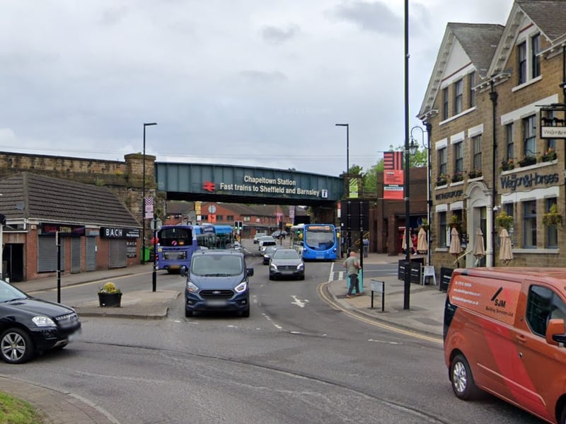 17th: Chapeltown had 12.8 neighbourhood-level burglaries per 1,000 households, and a total of 61 overall, between December 2023 and November 2024. Photo: Google.