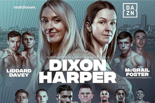 The poster for Terri Harper's upcoming WBO World Lightweight title fight against Rhiannon Dixon on September 28