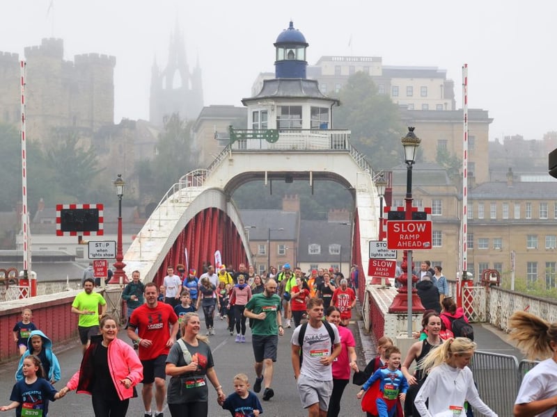 Thousands of young runners took part in the AJ Bell Mini Great North Run.
