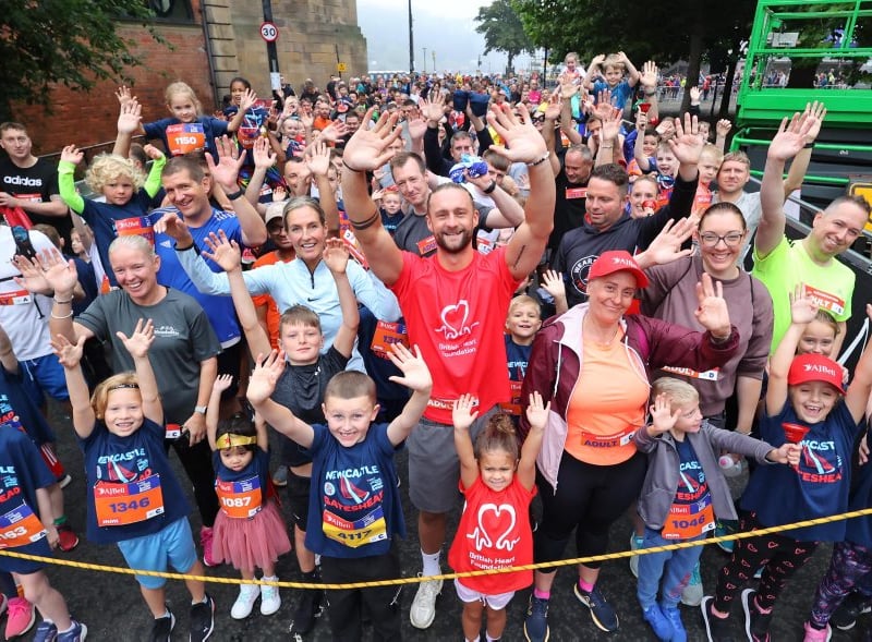 The Orange Wave were in great spirits ahead of starting their Mini Great North Run.