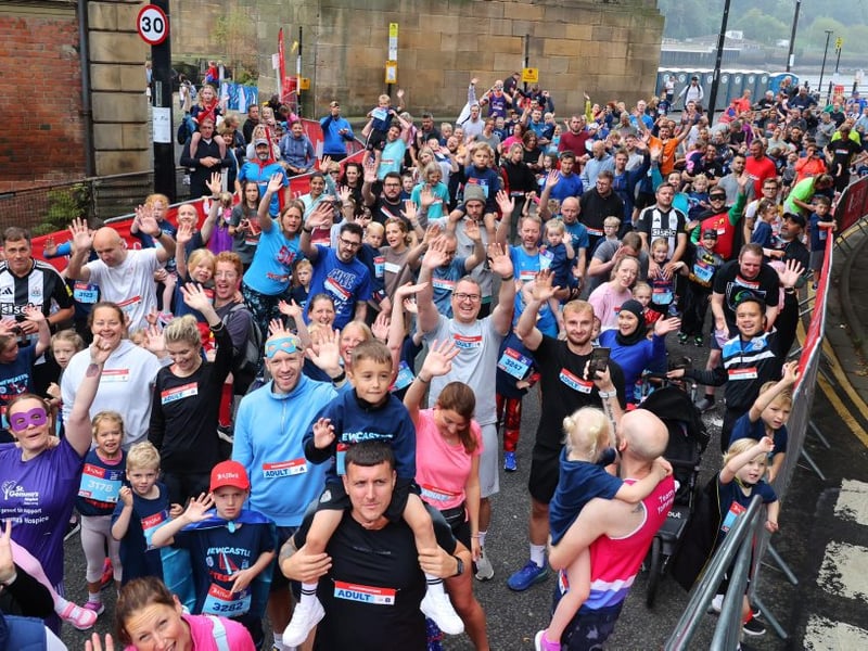 Crowds were in top spirits as they waited to start the Mini Great North Run.