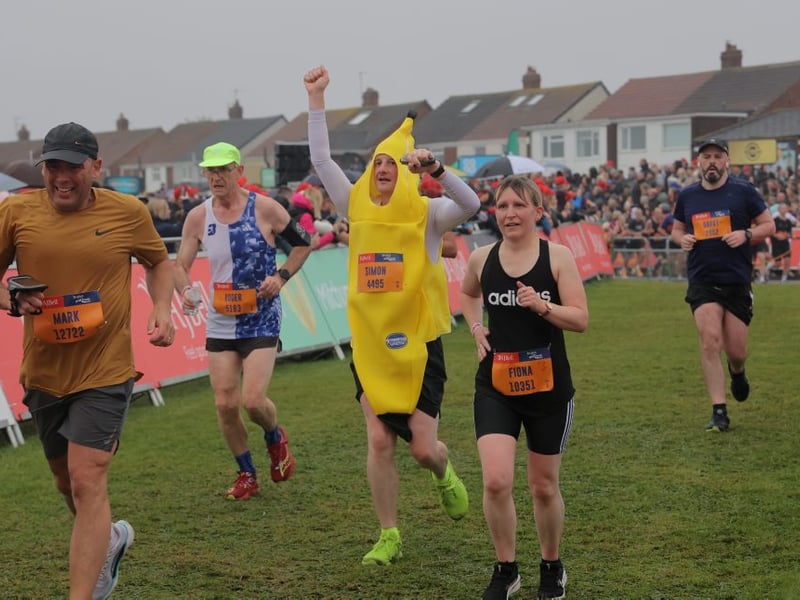 There was plenty of support at the finish line in South Shields.