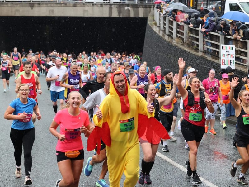 Spirits were high despite the North East's bad weather.