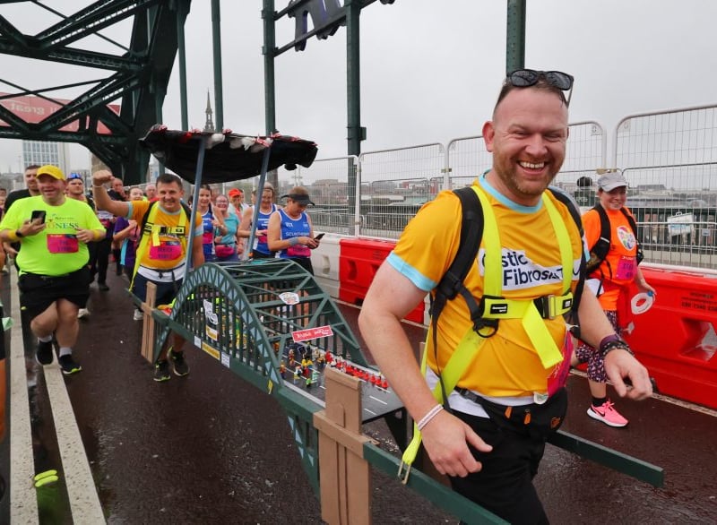 These runners were doing well to ensure that their miniature Tyne Bridge remained in one piece.