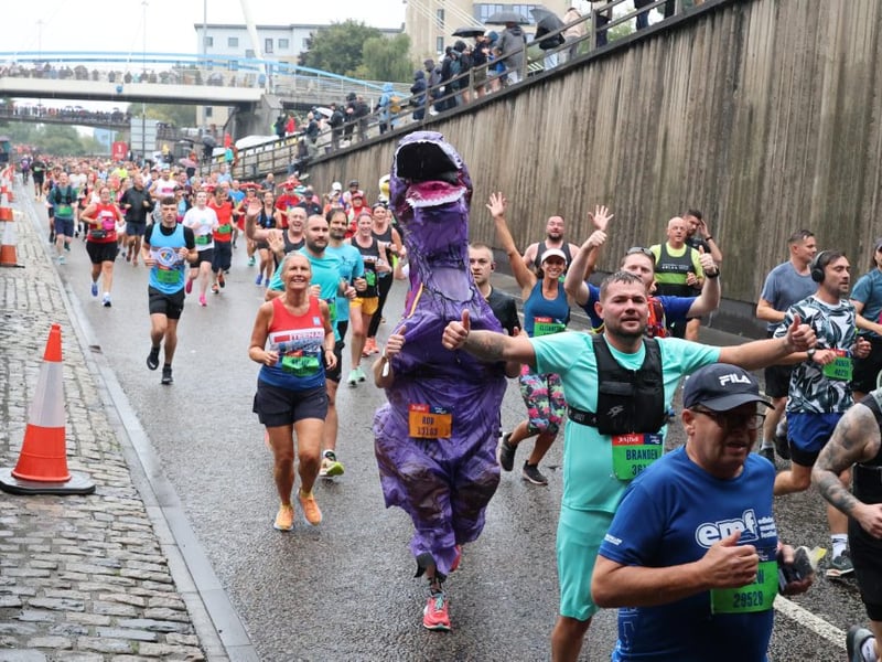 Many were in high spirits as they took on the 13.1-mile long route.