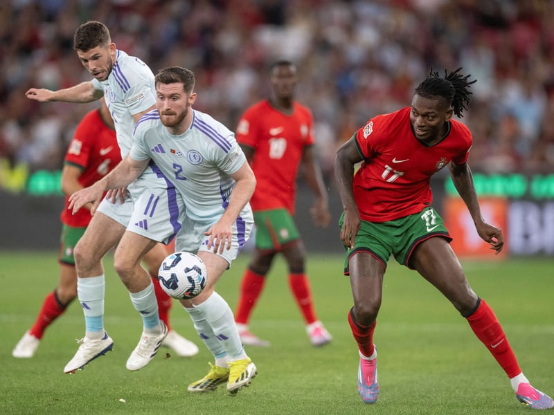 The Celtic right-back really had his work cut out against a quality winger as he struggled to handle the pace and trickery of AC Milan's Rafael Leao. Was exposed at times but avoided the type of costly errors that have blighted his recent international performances and mostly stuck to his task well.