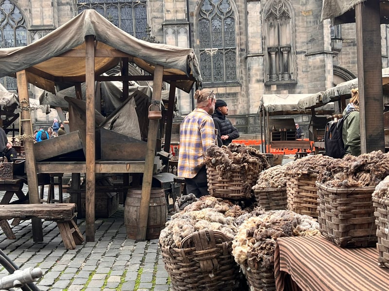 Crew members working on the Frankenstein set