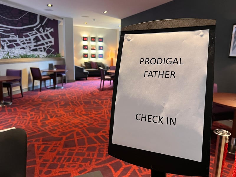Also known as Prodigal Father, supporting extras for the film are getting ready in a nearby hotel.