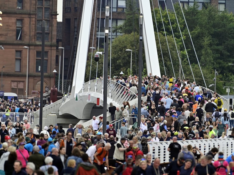 Thousands of people took the chance to cross the bridge for the first time on Saturday.