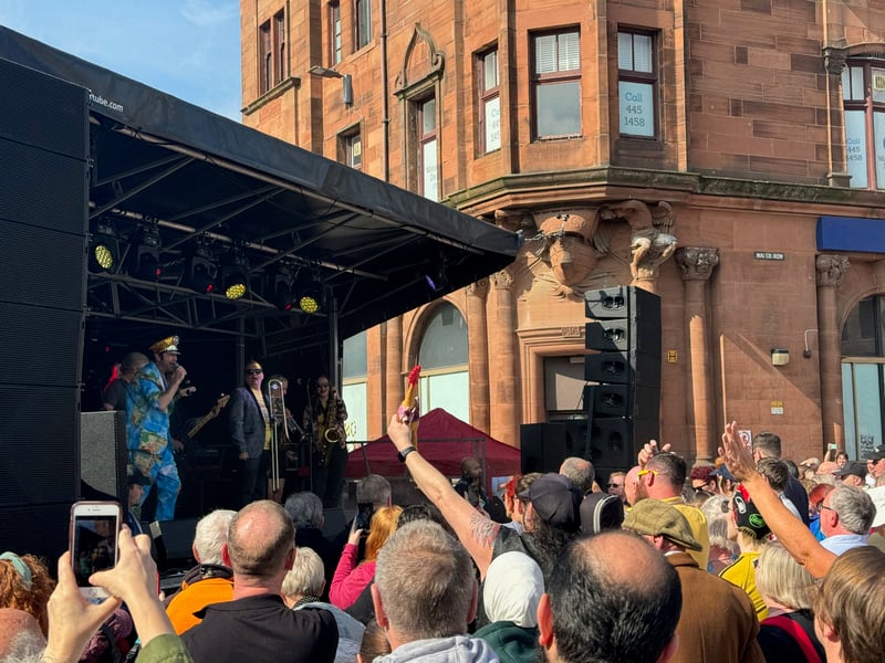 Music fans packed into the free concert held to mark the opening of the bridge.