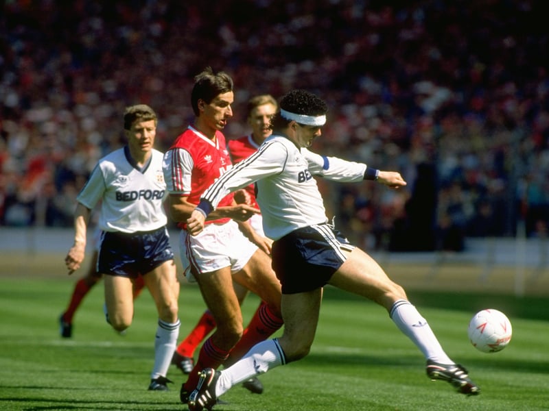 Foster was born in Southsea, raised in North End and featured 130 times for Pompey before he was recruited by top-flight Brighton in August 1979. He's pictured here playing for Luton in the 1988 League Cup final against Arsenal.