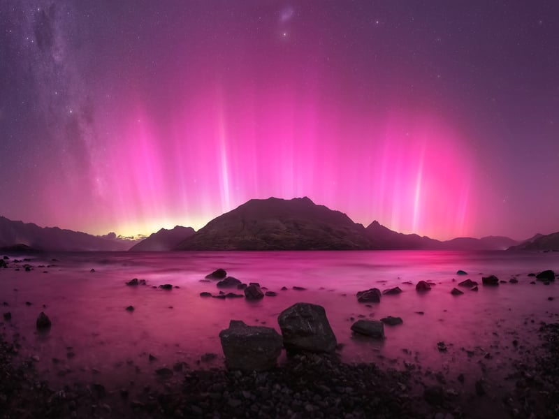 Queenstown Aurora by Larryn Rae New Zealand