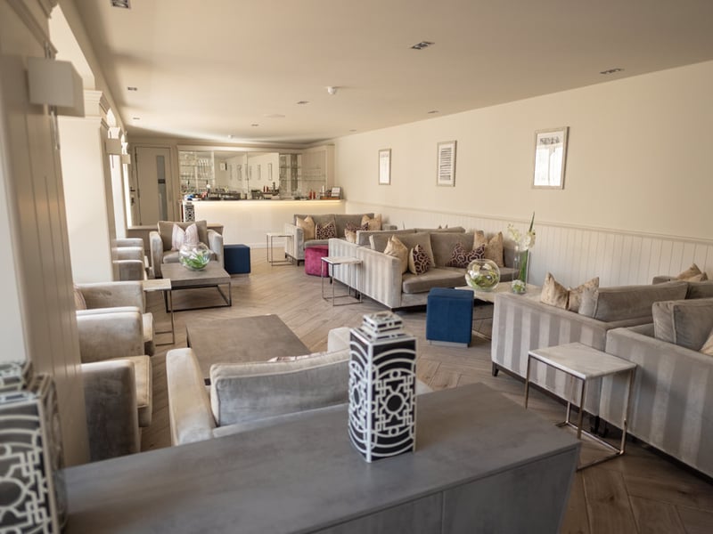 There is a longue and bar area available to guests