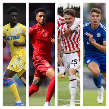 From left to right - Jesurun Rak-Sakyi, Daniel Jebbison, Luke Cundle and Ben Nelson were all linked with Pompey this summer. Pics: Getty