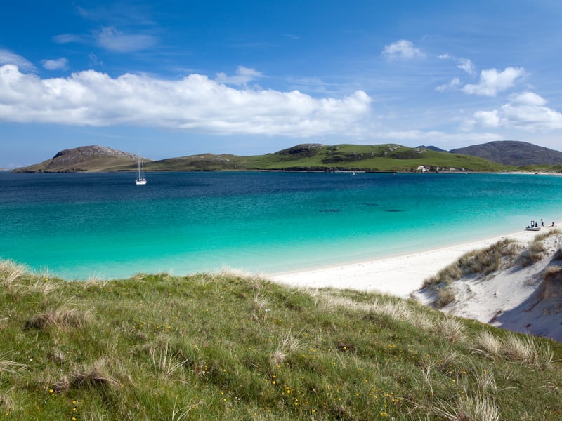 Also known as ‘Baigh Bhatarsaigh’ or East Beach, Vatersay Bay is a beautiful white sand beach on the Isle of Vatersay in the western Outer Hebrides. Located on the southernmost inhabited island in the Outer Hebrides, it is home to some Scotland's best and most unspoiled beaches.