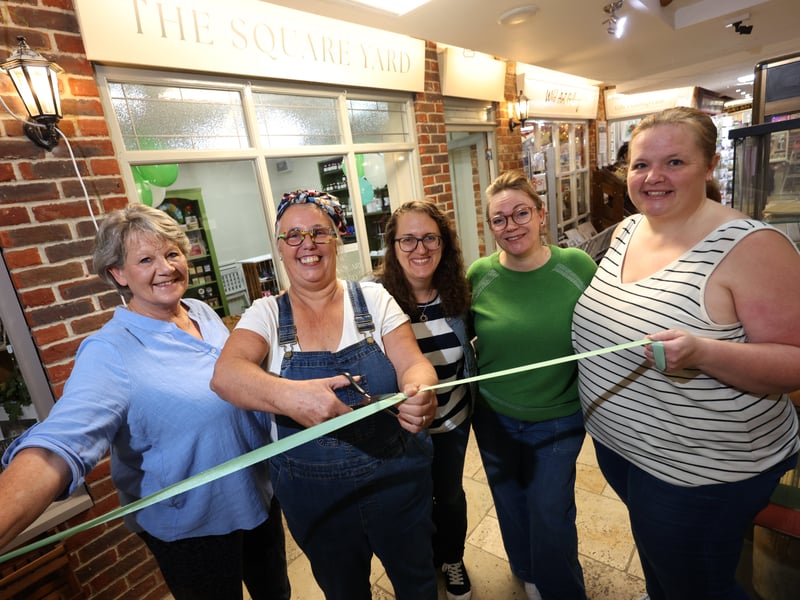 The Square Yard has opened in Warwick Lane in Wickham. It has been opened by four crafters that met at craft fayres and decided to opened a shop selling their own good. (L-R) Sheena Boulton, Helen Field, May Mercer, Sally Blandford and Jenny Miles.