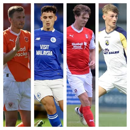From left to right, Lee Evans, Alex Robertson, Sean Raggett and Josh Dockerill have all moved on from Pompey this summer.