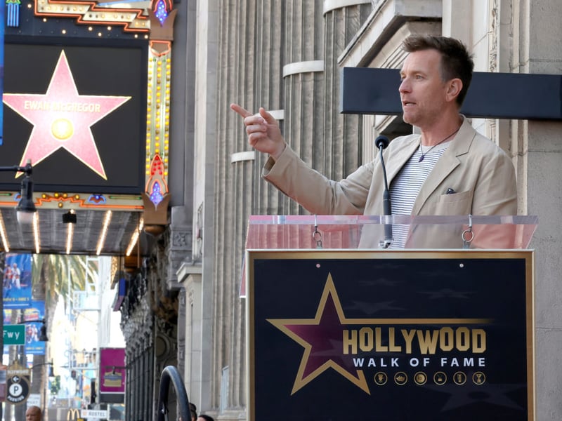 Ewan McGregor made a speech after his Hollywood star was unveiled.