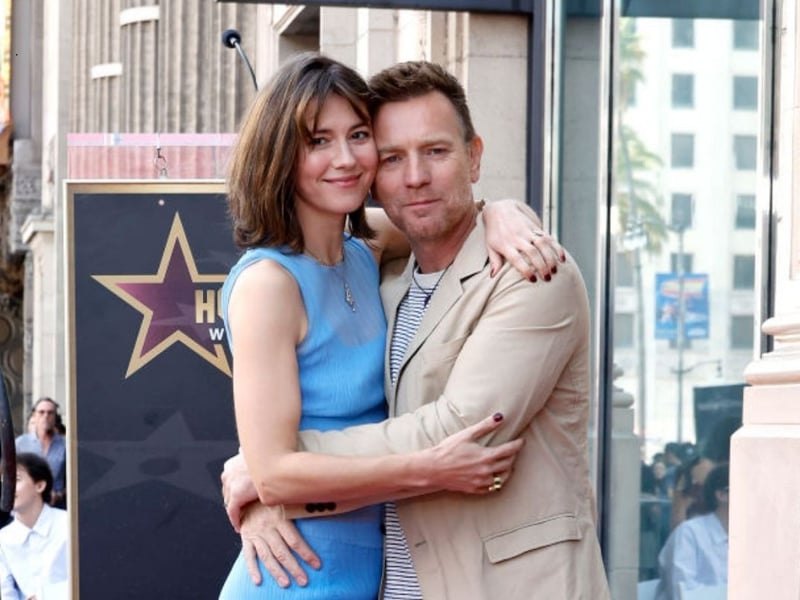McGregor's wife, actress Mary Elizabeth Winstead, joined him for the celebration.