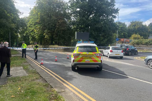 A cordon was set up on Harrogate Road in Moortown after police received reports of a "suspicious package" close to the roundabout with the A6120 Ring Road.