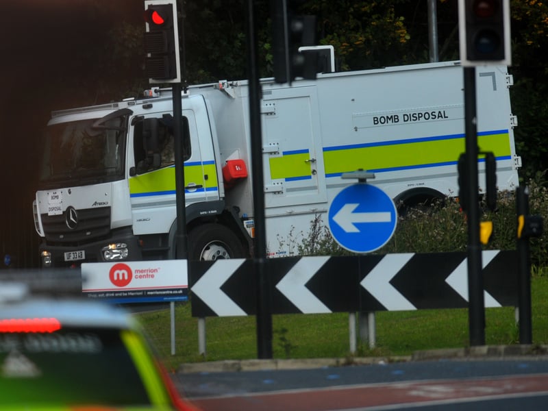 Bomb Disposal van at the scene.