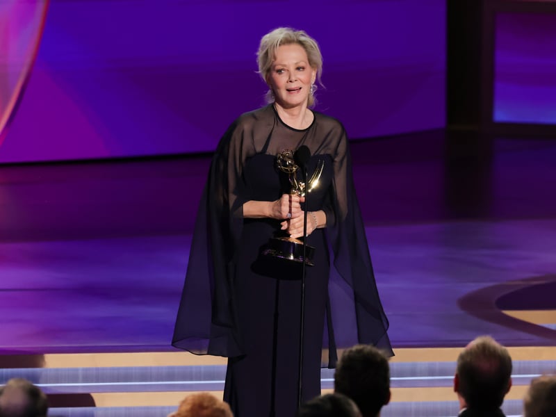 Jean Smart accepts the Outstanding Lead Actress in a Comedy Series award for Hacks onstage during the 76th Primetime Emmy Awards.
