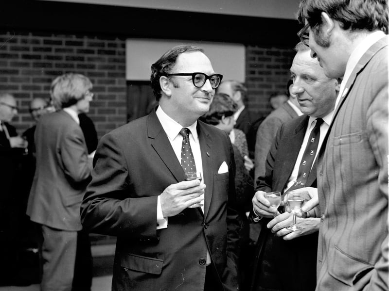Union leader Clive Jenkins in Edinburgh to open the Heriot-Watt Students' Union in October 1970.