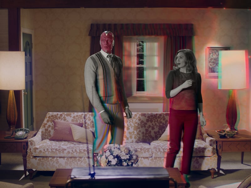 In 2021, WandaVision was the first Marvel television series to truly take the beloved characters from the big screen to the small screen. Clearly following the main Marvel Cinematic Universe continuity, it picks up following the end of Avengers: Endgame. Starring Elizabeth Olsen as the Scarlet Witch and Paul Bettany as Vision, the series picks up with the couple as they move to Westview, New Jersey in a 1950s, black and white sitcom setting. With 92% on Rotten Tomatoes, it led to the spin off series Agatha All Along. There are multiple cameos from other MCU films, as well as other Marvel films in general.