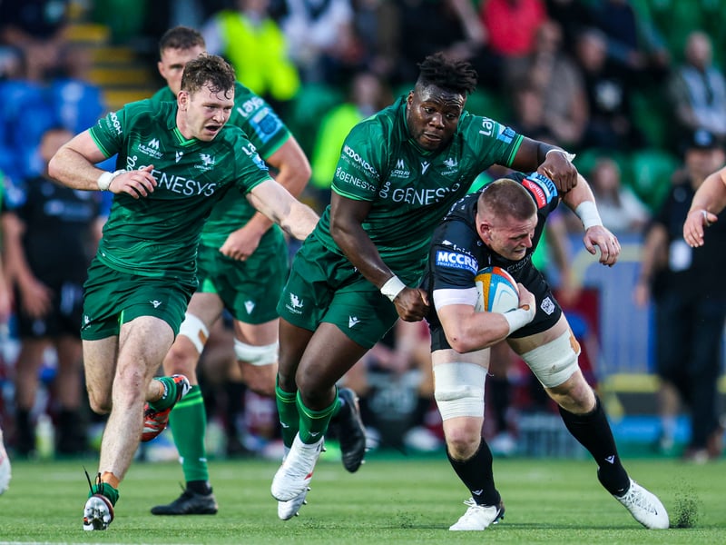 The Galway side are predicted to finish in the same spot as last season. However, the supercomputer predicts they will win one fewer match and collect six less points than their previous tally of 45. The picture is from Connacht's 28-21 pre-season friendly against Glasgow at Scotstoun earlier this month.