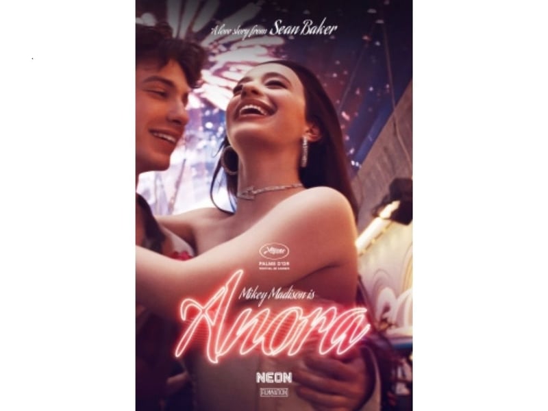 The 4/1 fourth favourite is director of 'The Florida Project' Sean Baker's new film, 'Anora'. It stars Mikey Madison as an exotic dancer who bcomes romantically involved with the son of a Russian oligarch. It won the Palms d'Or at Cannes.