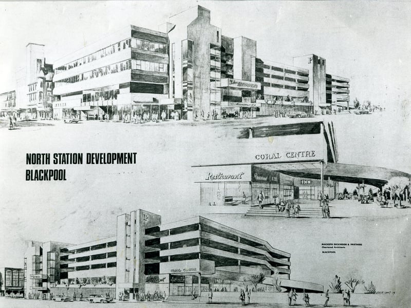 Artist's impression of the complex set for the North Station Site in 1974. This would eventually be Fine Fare