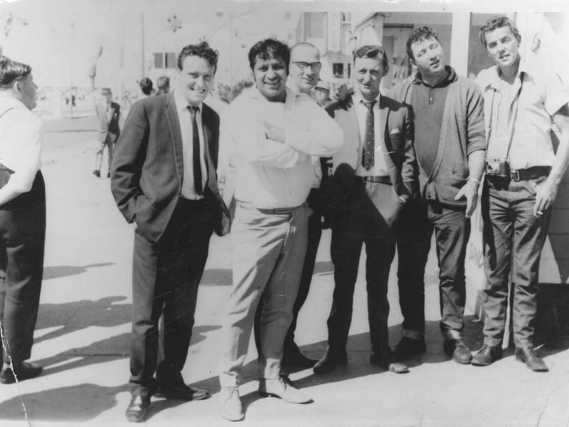 This picture was sent in by Mrs J Bamford from Fulwood. It shows from left-M Bamford ,J Thimmaya, D Horne, C Summers, Paddy-Lofty enjoying a day out in Blackpool in 1974.