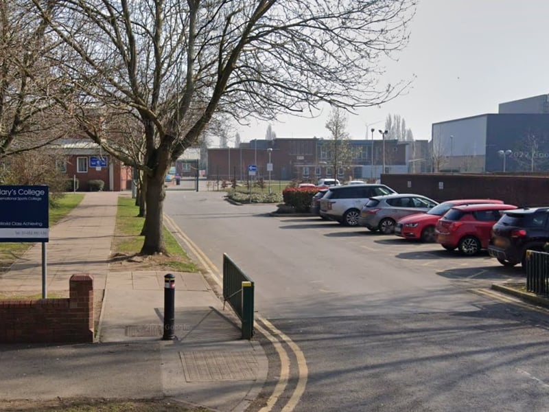 St Mary’s is a Catholic secondary school and sixth form in Hull. It was formerly rated ‘outstanding’ by Ofsted.
 In the 2022/23 academic year, it had an A Level point score of 39.89 - giving it an average grade of B.