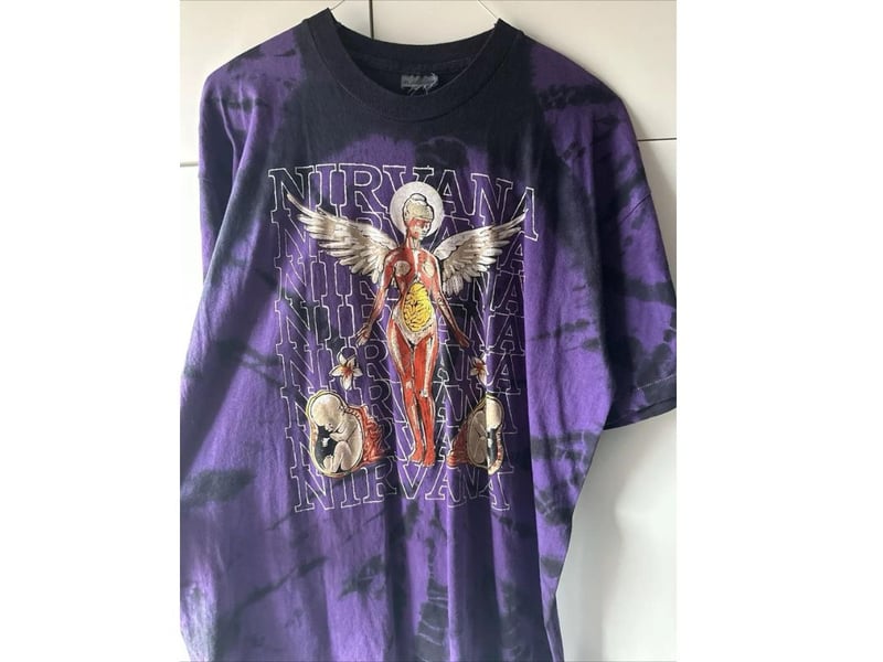 Niravana seem to be a popular group when it comes to t-shirt hunters - this purple number was on sale for £1,000 and sold for an unknown 'best offer'.