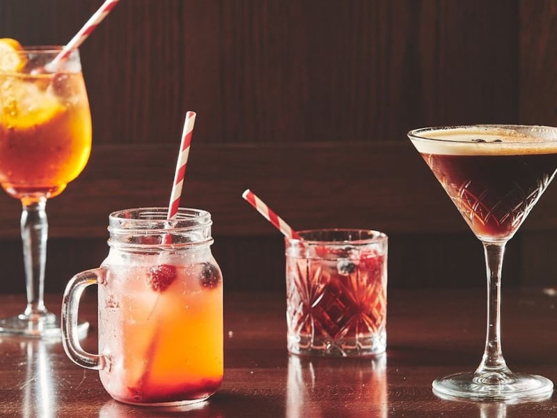 Cocktails are a speciality of the house.
