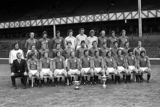 Glasgow Rangers squad for the 1975-76 season at Ibrox.