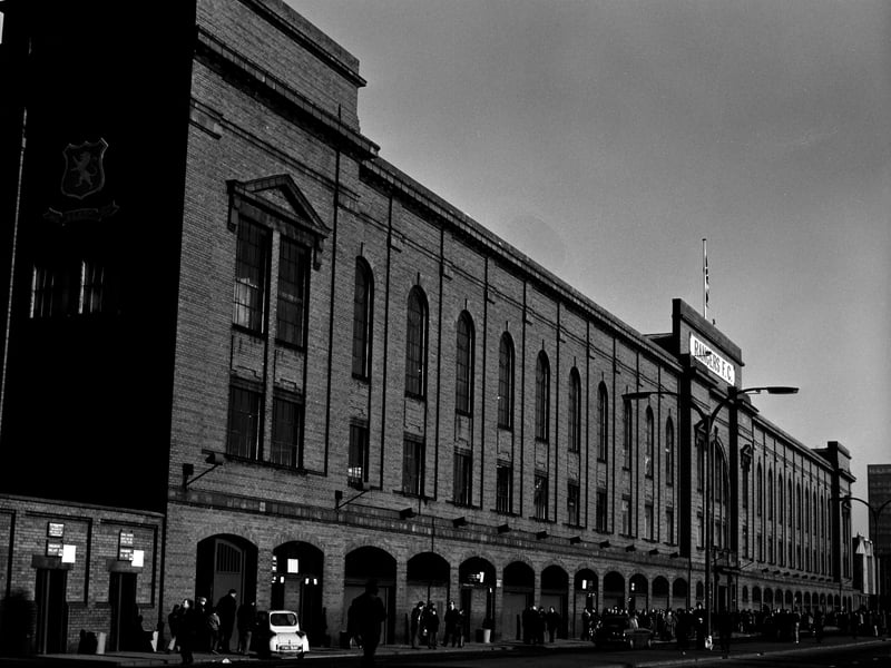 Exterior view of Ibrox main stand in 1975.