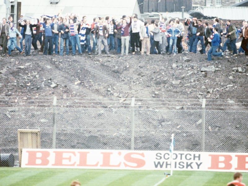 Building work continues on the new Ibrox Govan Stand during the 1980/1981 season.