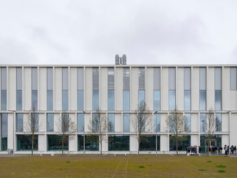 The facade of the University of Aberdeen Science and Teaching Hub. The shortlisted building, according to the judges, "exudes a sense of quiet and controlled scientific optimism"