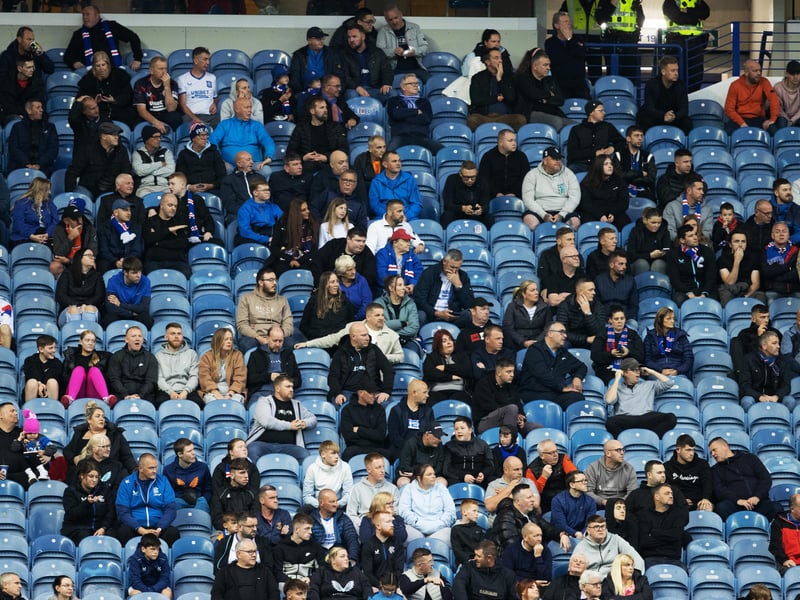 Rangers fans take in the 3-0 win over Dundee from the partially opened Copland Stand at Ibrox.