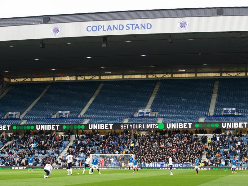 The Copland Stand was only partially opened as Rangers returned to Ibrox for the first time this season.