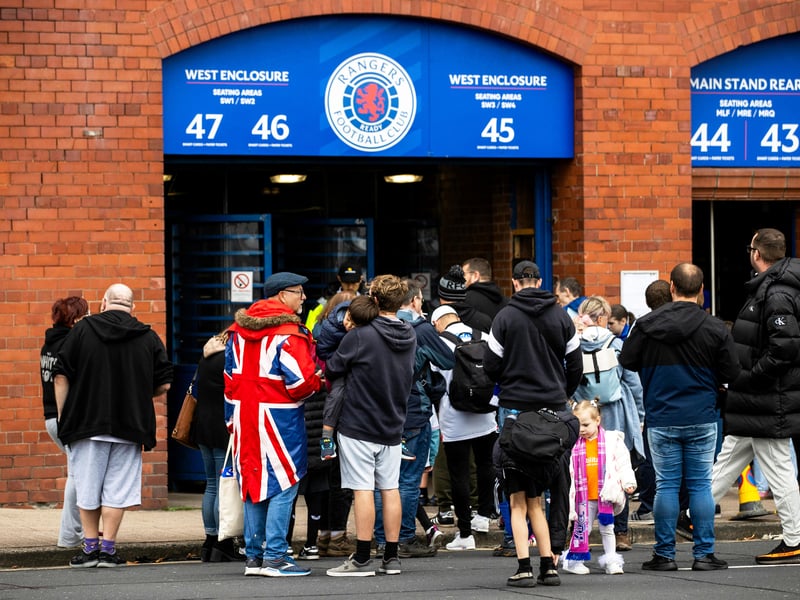 Rangers fans queue up at the turnstiles as Ibrox reopens for the first time this season.