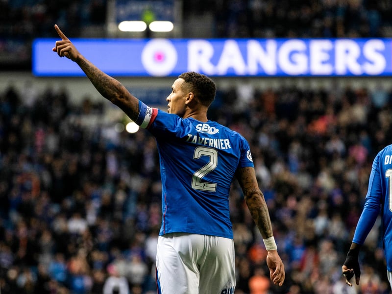 Rangers captain James Tavernier scored his first goal of the season to put his side 2-0 up from the penalty spot against Dundee.