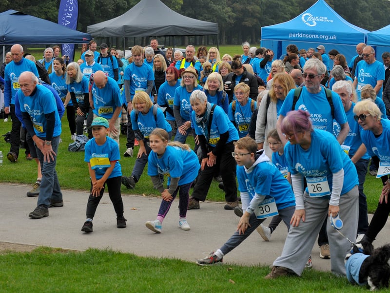 The walkers warm-up.